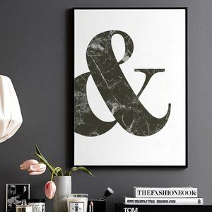 Marble Black White Minimalist Modern Wall Art